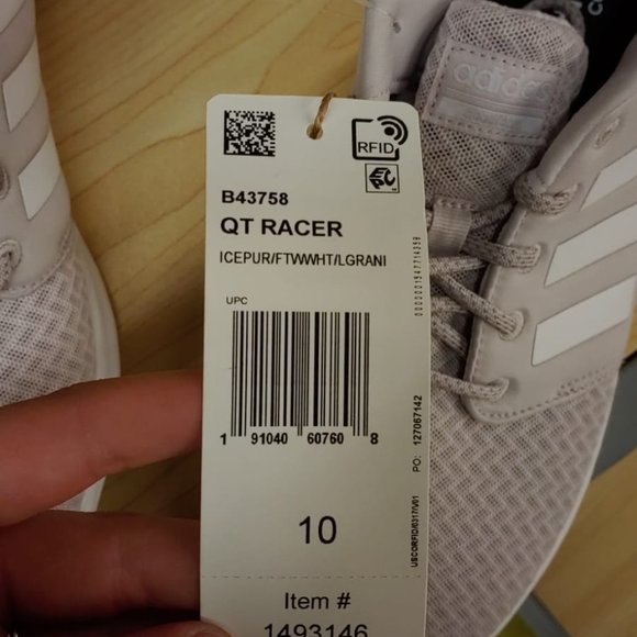 adidas Women's Purple White QT Racer Running Walking Gym Shoes - Picture 6 of 8